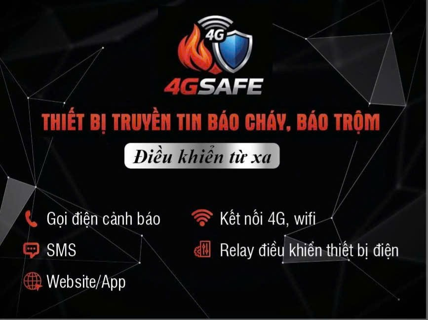 Nhãn thiết bị truyền tin báo cháy báo trộm 4GSAFE
